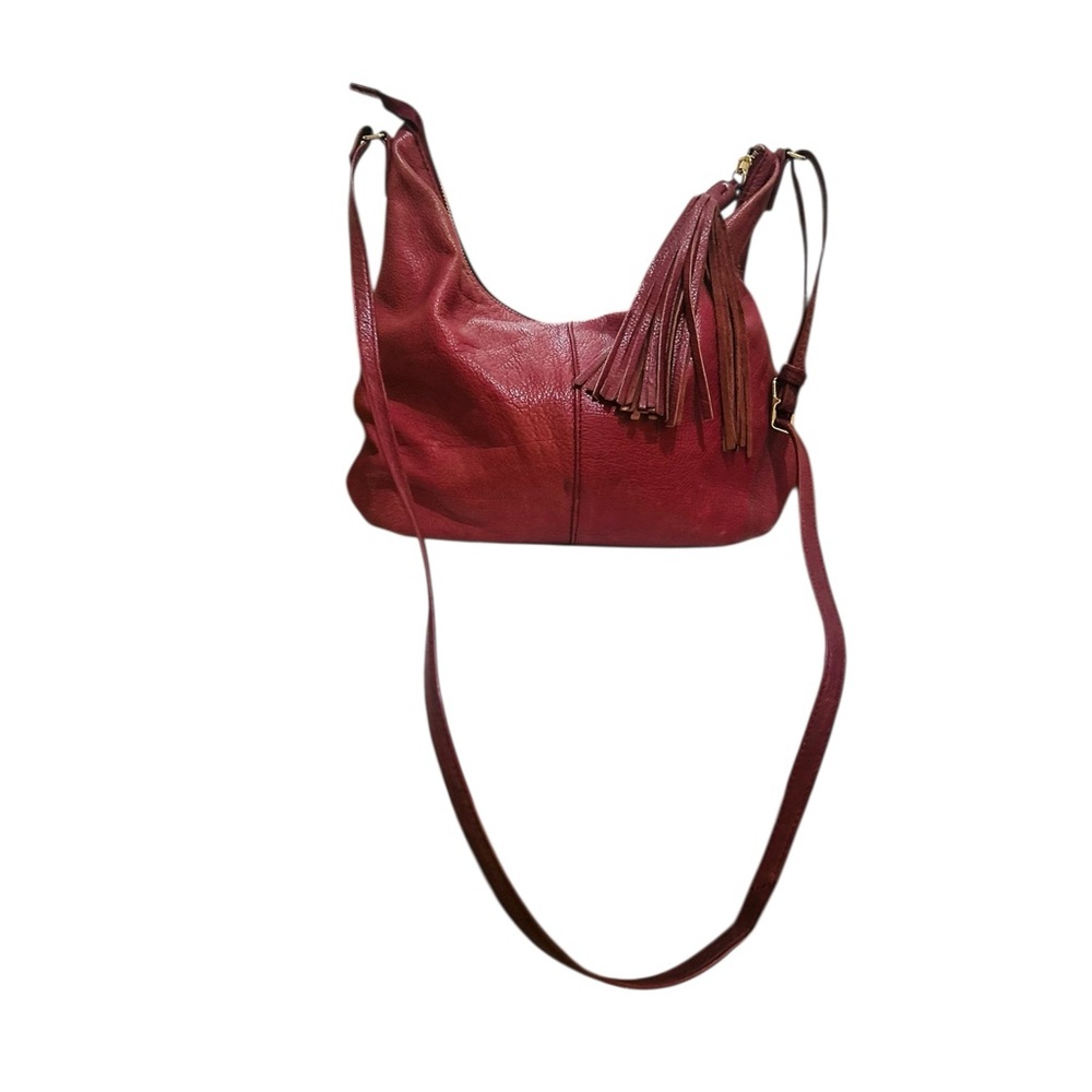 Margot Brand Burgundy Leather Shoulder Bag; IGUC - Picture 6 of 12